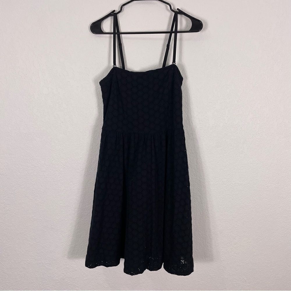 Garnet Hill Black Eyelet Cutout Dress Size 6